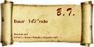 Baur Tünde névjegykártya
